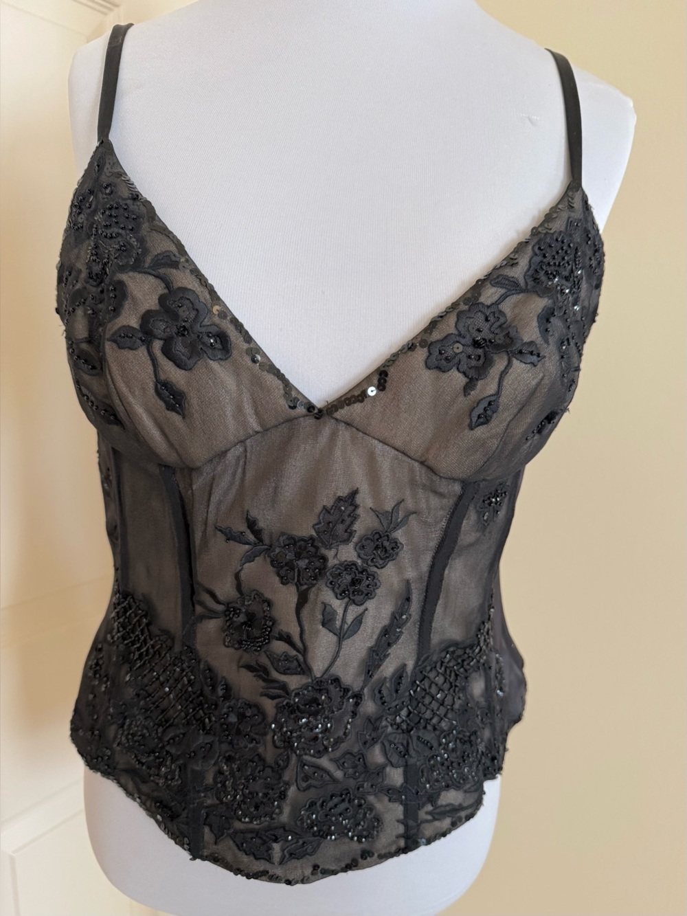 MANDALAY DRESSY TOP W/BEADING BLACK SIZE 14US